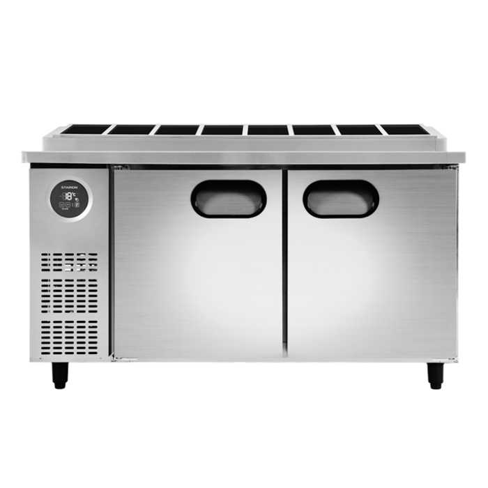 스타리온 업소용 테이블 김밥토핑 냉장고 직냉식 1500 1/3 밧드 앞작업대 올스텐