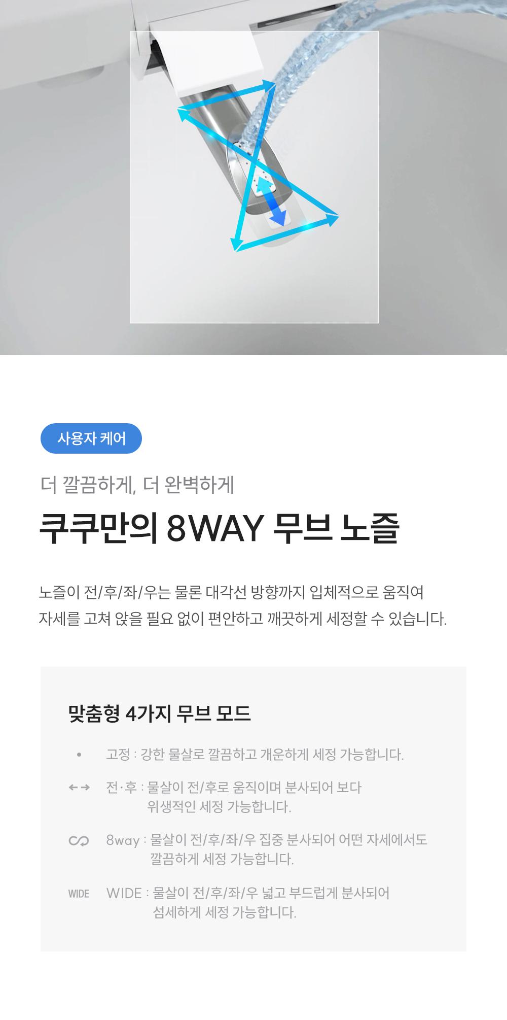쿠쿠 CBT-QF1041W 인스퓨어 자동 물내림 비데 상세이미지 6